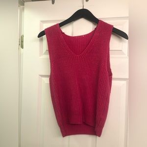 Pink sweater vest